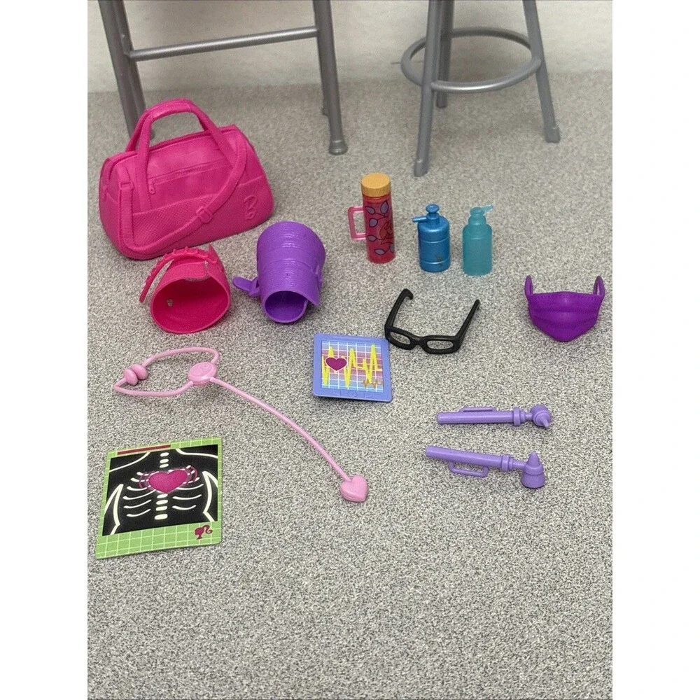 Barbie Medical Doctor Doll with Replacement Parts Accessories Lot Incomplete Set